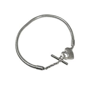 Pandora Moments Heart T-Bar Snake Chain Bracelet